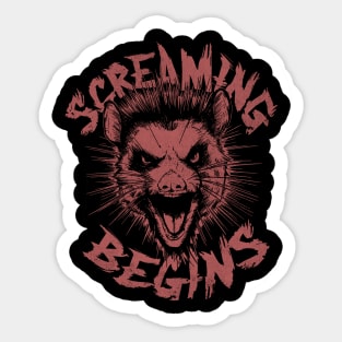 Screaming Begins - Possum 90s Inspired Sticker